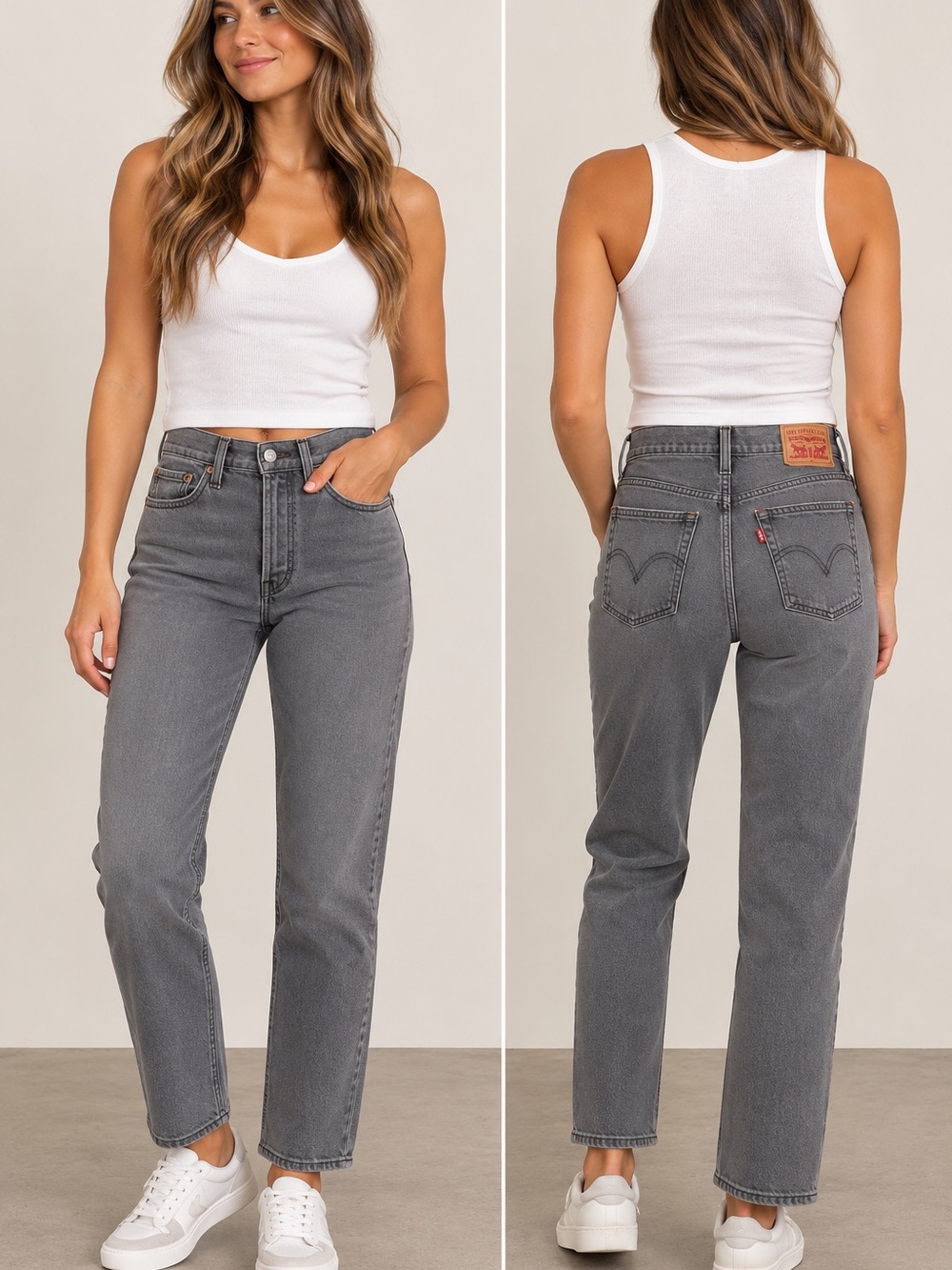 Levi’s Wedgie Straight Jeans Women’s Size 28 Gray Charcoal Denim